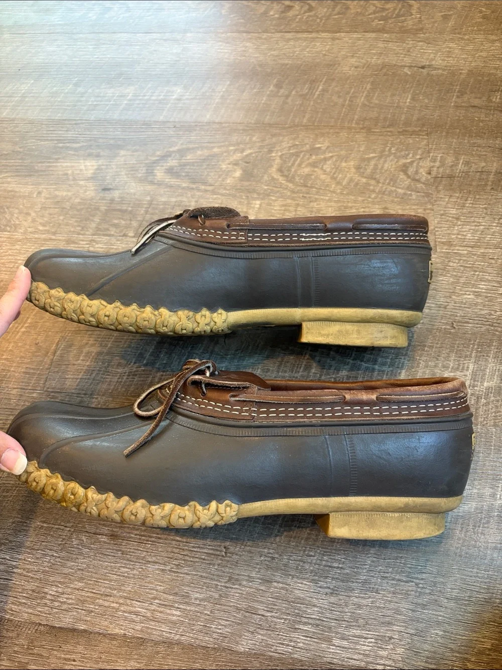 Vintage L.L. Bean Duck Bean Boots Men’s 13 Brown Leather Mocs Made in USA